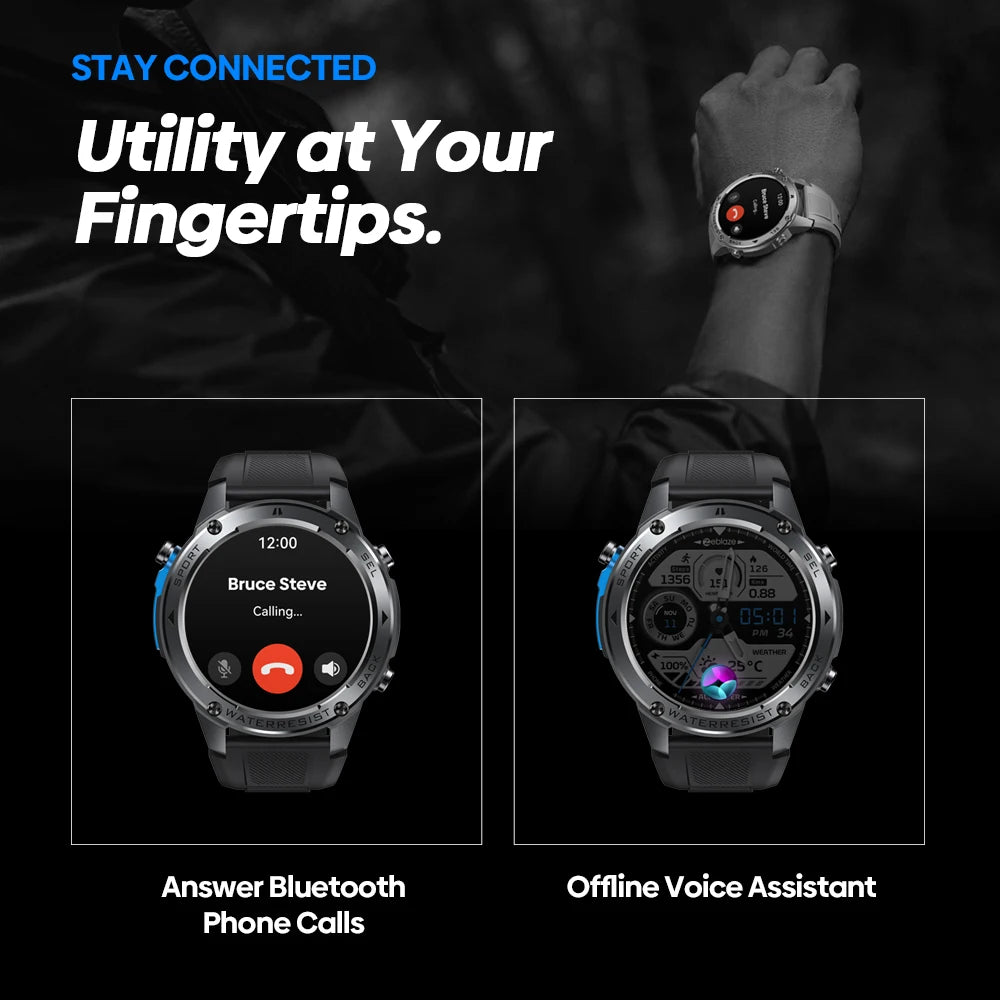 FUCHE TANK T3 PRO Smart Watch GPS Compass Barometric Altimeter Dual-band GNSS Voice Calling Smartwatch For Kospet