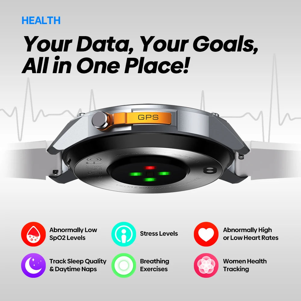 FUCHE TANK T3 PRO Smart Watch GPS Compass Barometric Altimeter Dual-band GNSS Voice Calling Smartwatch For Kospet