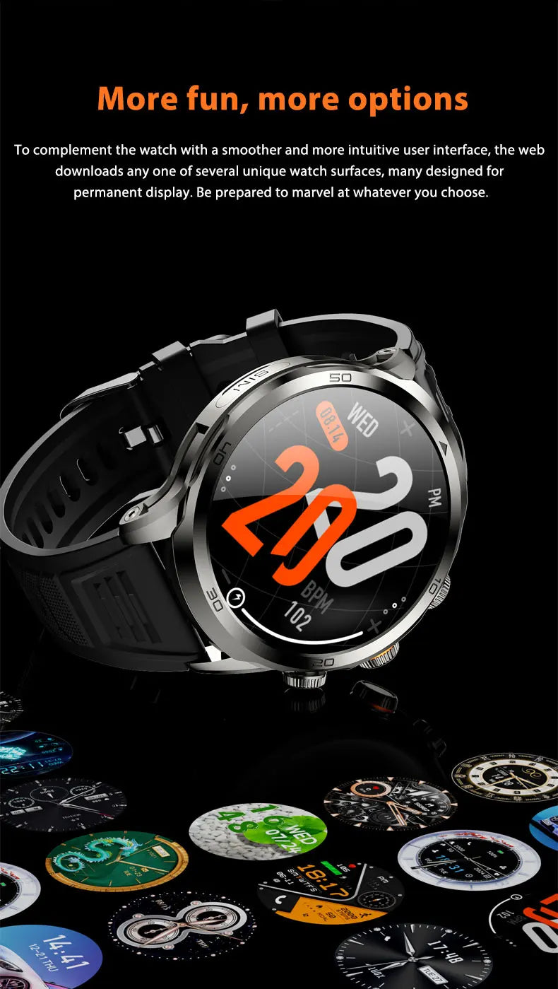 Montre intelligente Originale H19 Android 10.0 avec caméra rotative à 190°, GPS, WIFI, écran AMOLED plus grand de 1,95 pouces, stockage de 256 Go