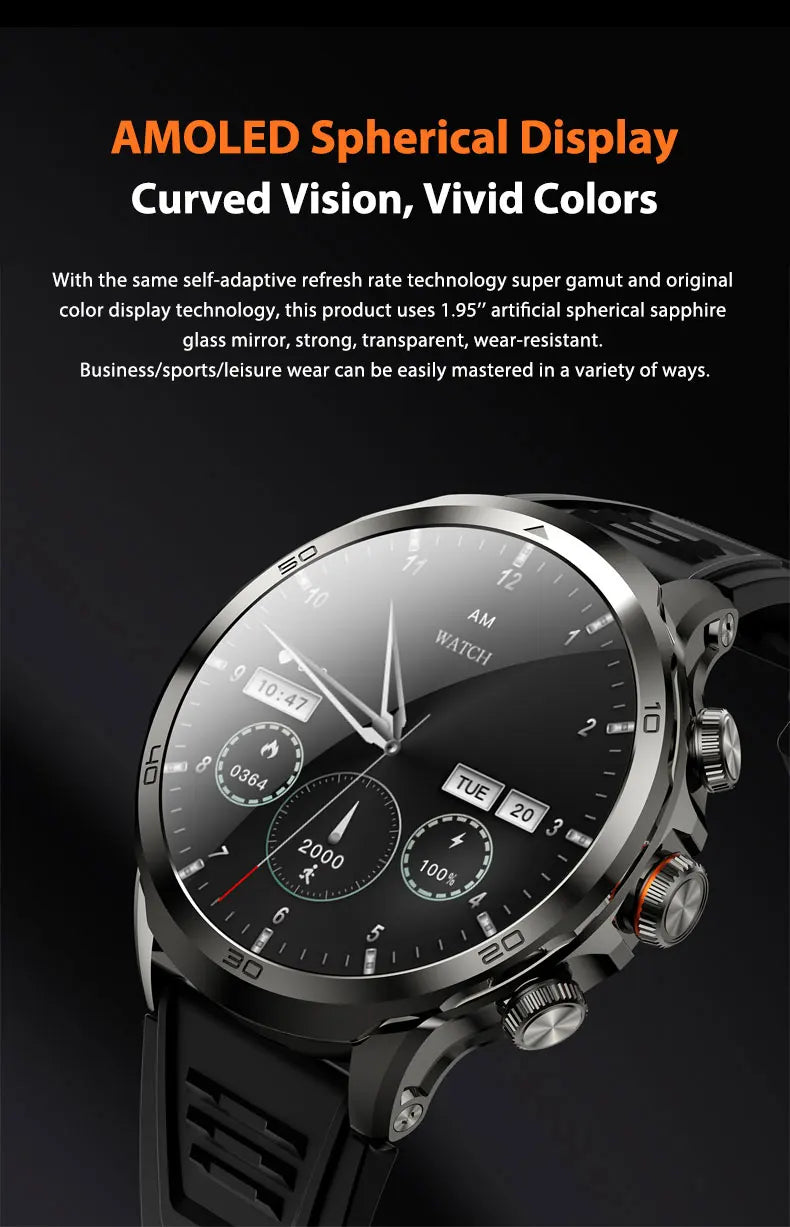 Montre intelligente Originale H19 Android 10.0 avec caméra rotative à 190°, GPS, WIFI, écran AMOLED plus grand de 1,95 pouces, stockage de 256 Go