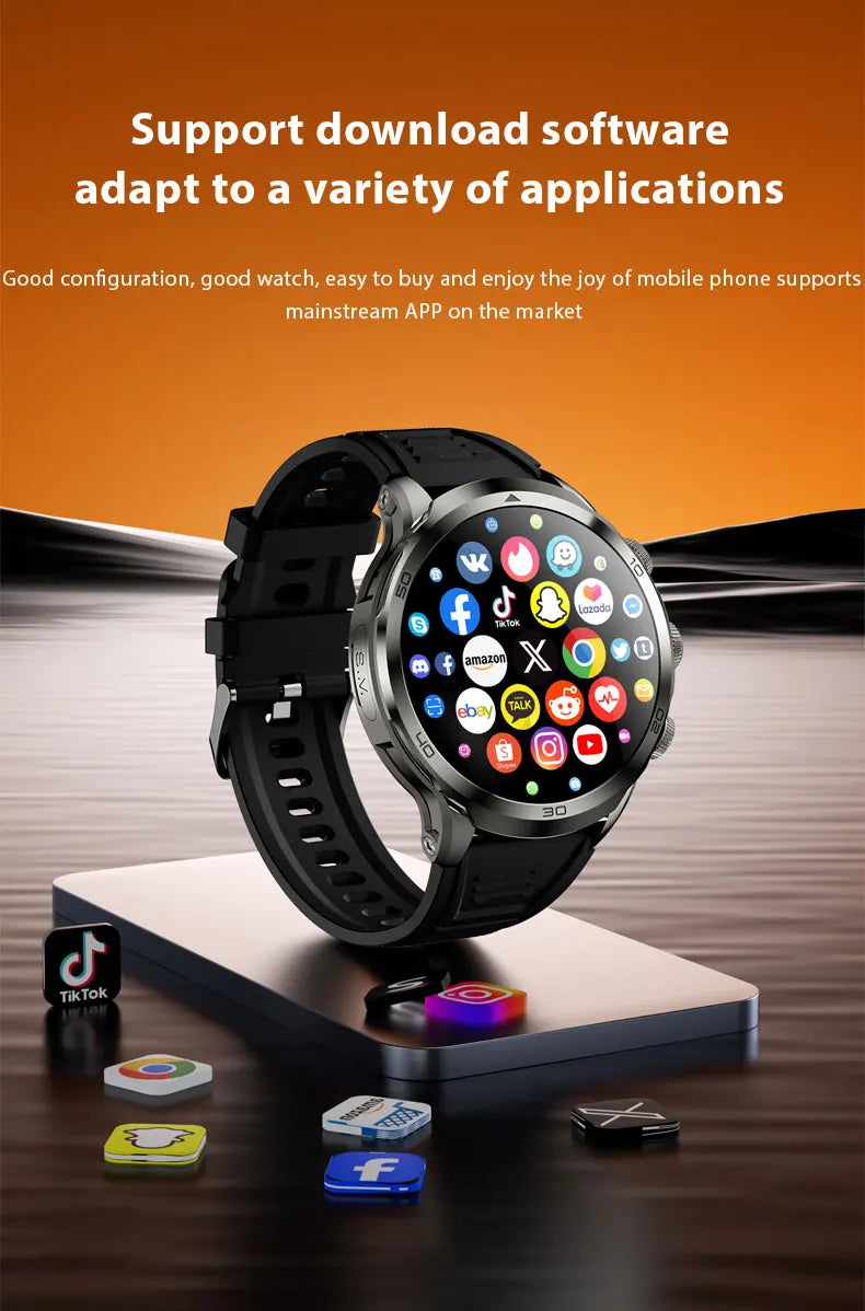 Montre intelligente Originale H19 Android 10.0 avec caméra rotative à 190°, GPS, WIFI, écran AMOLED plus grand de 1,95 pouces, stockage de 256 Go