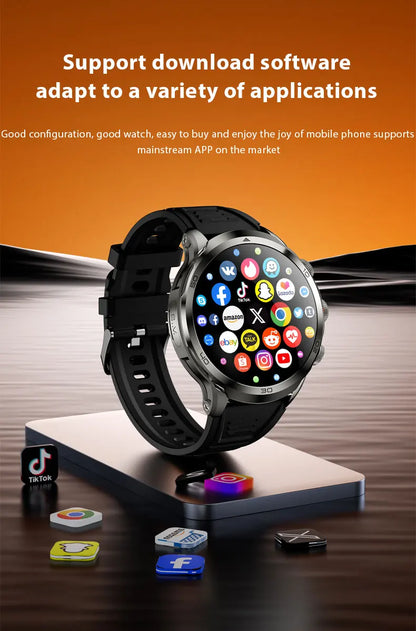 Montre intelligente Originale H19 Android 10.0 avec caméra rotative à 190°, GPS, WIFI, écran AMOLED plus grand de 1,95 pouces, stockage de 256 Go