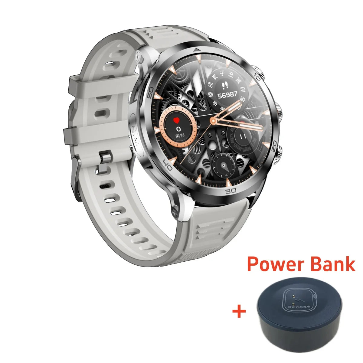 Montre intelligente Originale H19 Android 10.0 avec caméra rotative à 190°, GPS, WIFI, écran AMOLED plus grand de 1,95 pouces, stockage de 256 Go